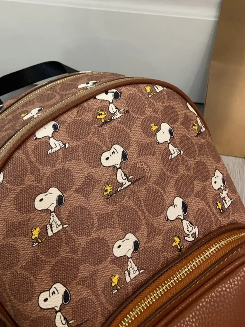 ⭐Coach X Peanuts Snoopy Print Signature Backpack